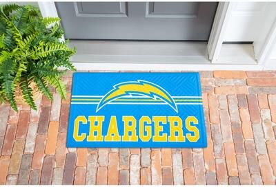 Evergreen 30 in. x 18 in. Embossed Mat, Cross Hatch, LA Chargers