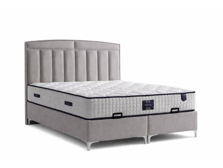 JVmoebel Boxspringbett Bett mit Matratze Grau Modern mit Stauraum & weicher Polsterung