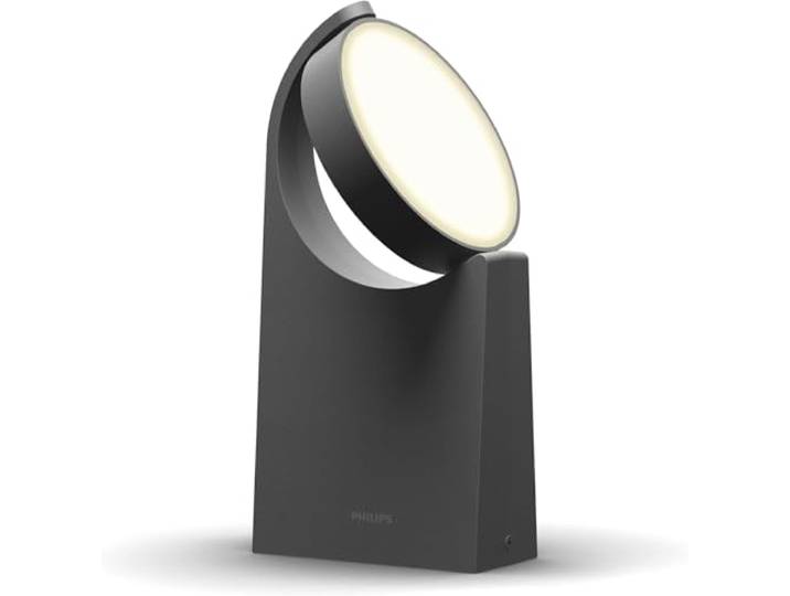 Philips Mimosa Outdoor Wegeleuchte (7 W), wetterfeste Sockelleuchte mit beweglichem Panel und warmweißer LED Beleuchtung, anthrazit
