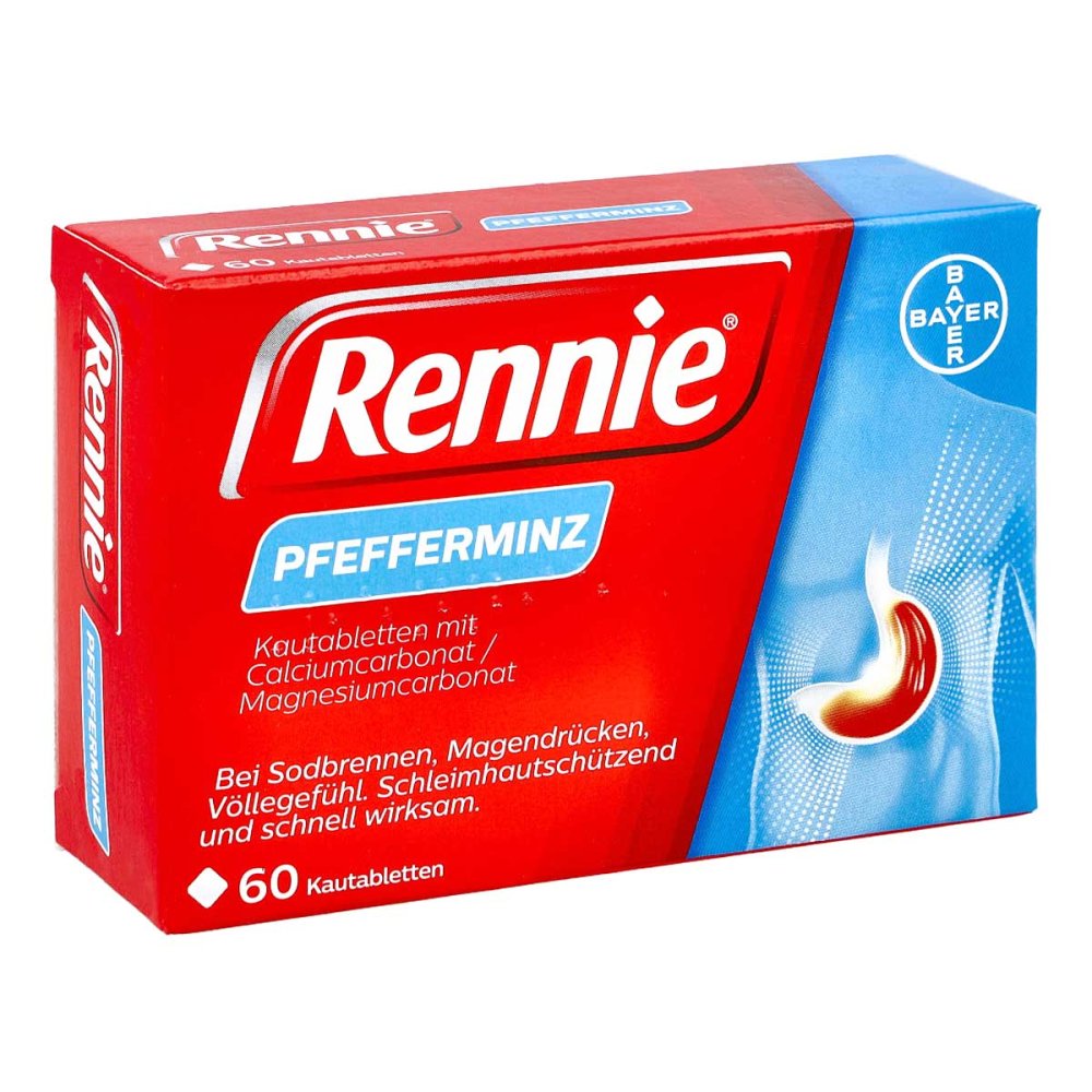 Bayer Vital GmbH Rennie Pfefferminz gegen Sodbrennen Kautabletten 01459628