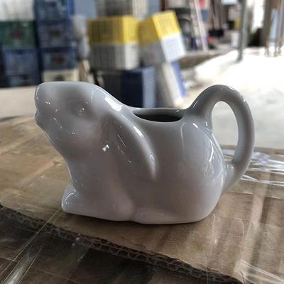 Uplifted Finds Ceramic Cow Creamer Jug Whimsical Milk Pitcher, Coffee Sauce Dispenser & Mini Frothing Container rabbit