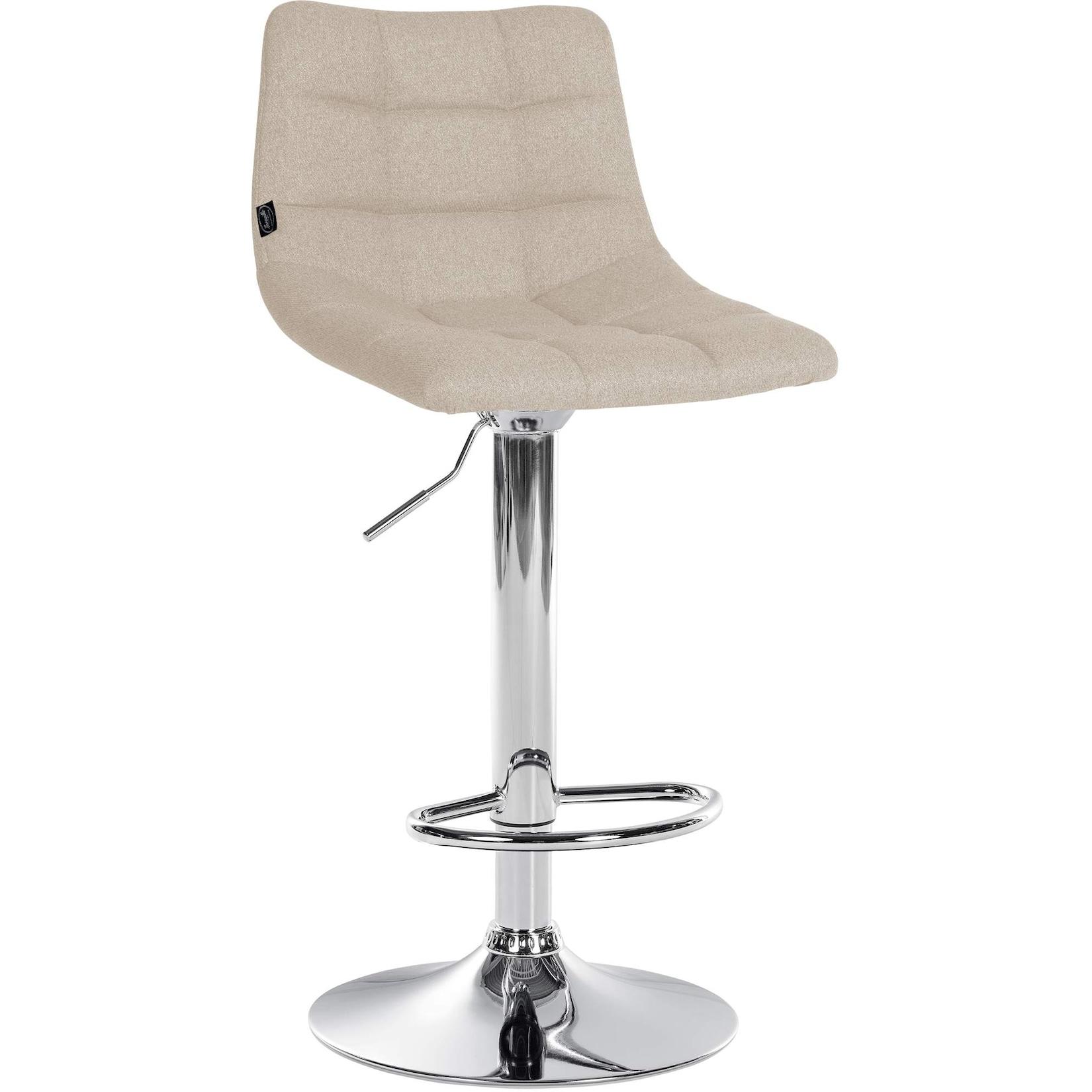 CLP Barhocker Jerry Stoff chrom - Farbe: creme, Gestellfarbe: chrom