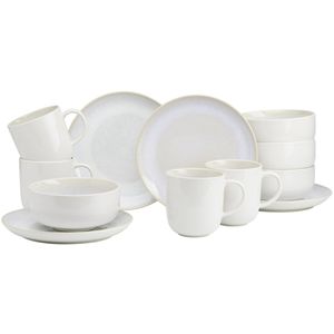 Ritzenhoff&Breker Tafelservice Laredo, Steinzeug, Frühstücksservice für 4 Personen, creme, rund, 12-teilig