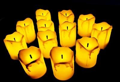 Inspired Living Battery Operated LED Tea Lights Flickering Flameless Candles For Home Wedding Party Decor yellow