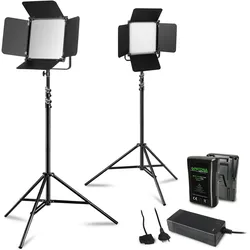 Walimex LED Niova 100-F Pro 100W Bi Color Set4 (Flächenleuchte, Studioleuchte), Dauerlicht, Schwarz