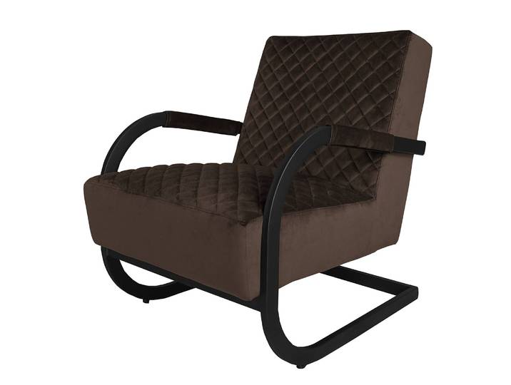 Sessel Liez Braun/Braun Samt Ravi 61 x 80 x 87cm