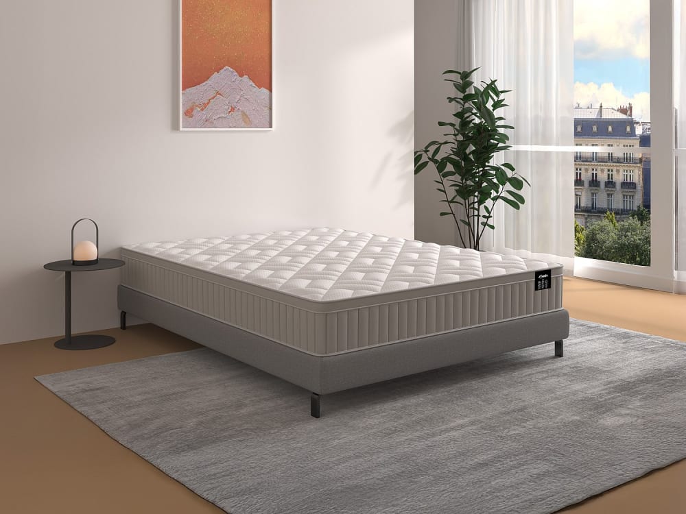 Unique Colchón clásico poliéster blanco 140 x 190 cm