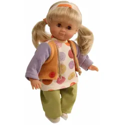 Schildkröt Puppe Schlummerle 32 cm braune Haare, braune Schlafaugen, Smiley-Kleidung