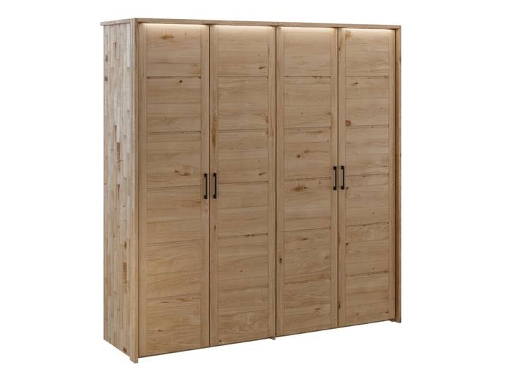 Kleiderschrank 191cm 4-trg. 'Meran' Wildeiche massiv geölt