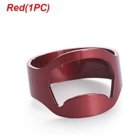 Uplifted Trends Portable Stainless Steel Ring Bottle Opener For Parties And Bars red