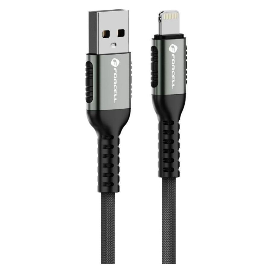 Forcell Cable F-ENERGY C257 cable USB A to Lightning 2,4A 12W Cafule 1,2 m black (1.20 m, 12 W) (49763477)