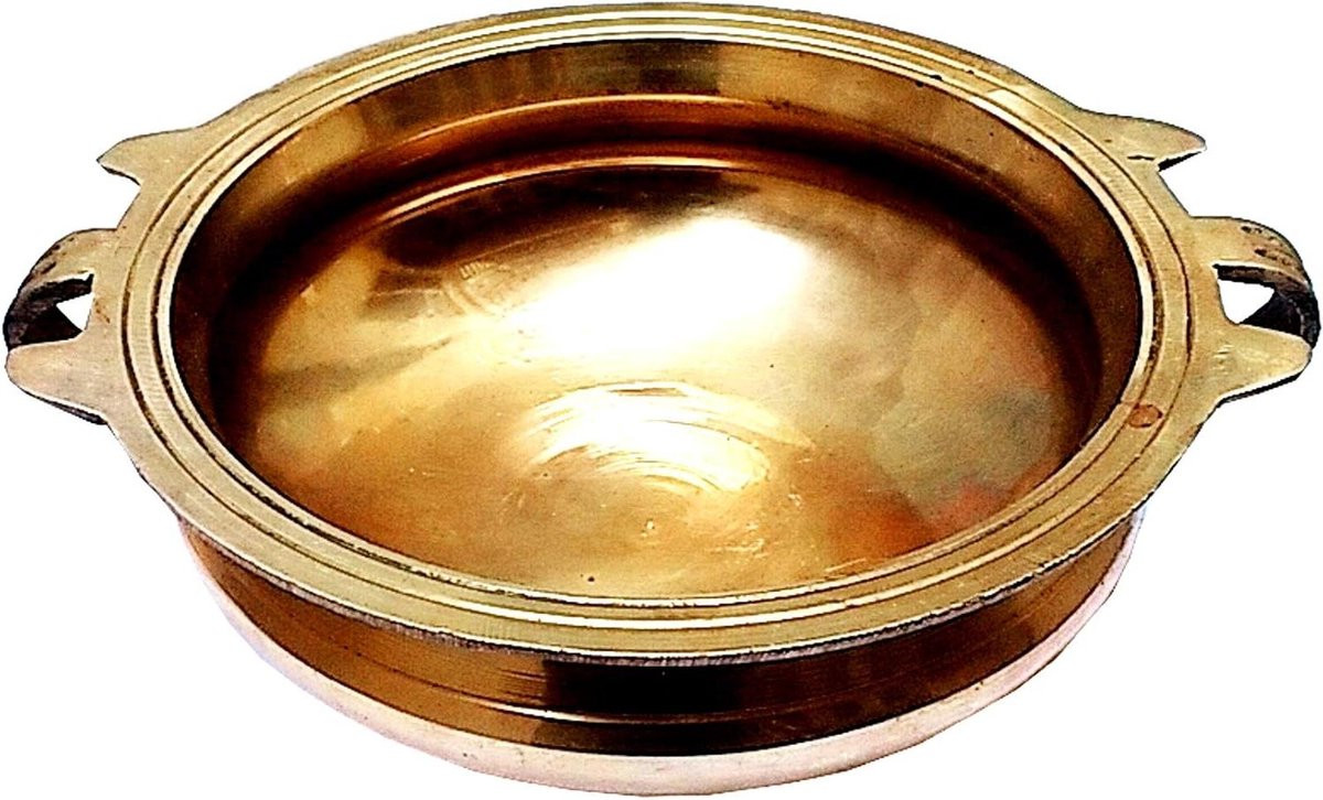 Messing Urli Water Bowl - Decoratieve Schaal met Bloemenontwerp in Etnische Vintage Stijl