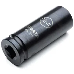 SATA, Steckschlüssel + Stecknuss, Kraft-Steckschlüsseleinsätze, 1/2", dünnwandig, lang, 13-teilig, 10-24 mm (24 mm)