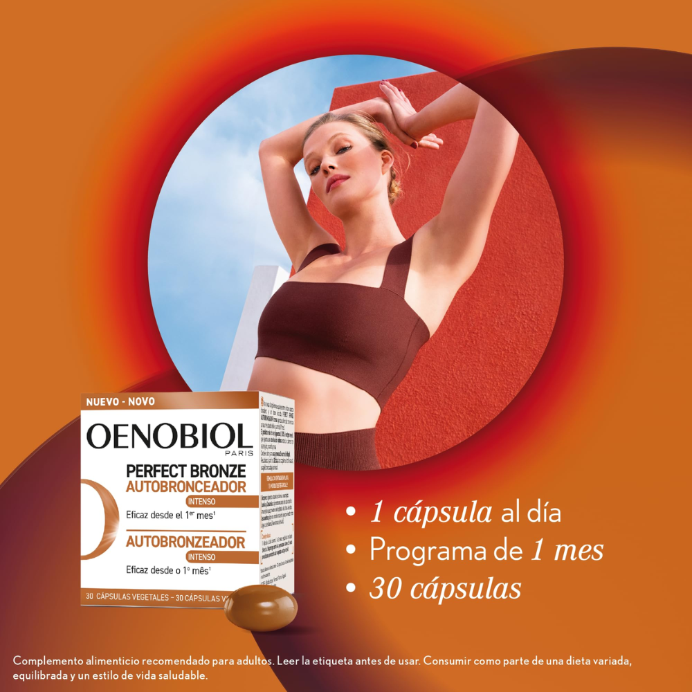 Oenobiol Self-Tanning Food Supplement Perfect Bronze 30&nbsp;caps.