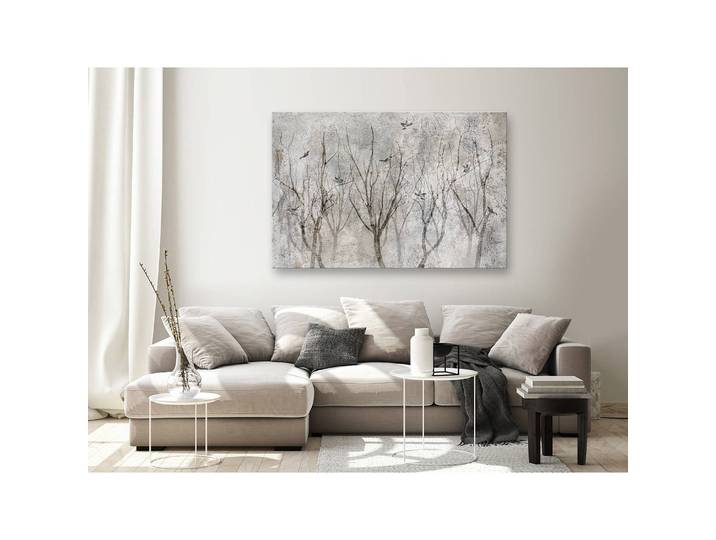 Wandbild Singing in the Forest Leinen Schwarz 120 x 80cm