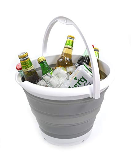 Sammart Opvouwbare Emmer en Ronde Badkuip - Grijs - 10L