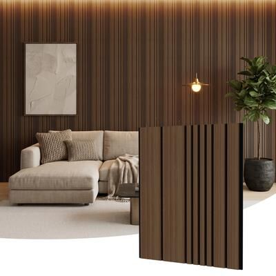 Hochwertiges "4 Pcs 24"" x 24"" Slat MDF Decorative Wall Paneling for Interior Cover 15.5 Sq. Ft."