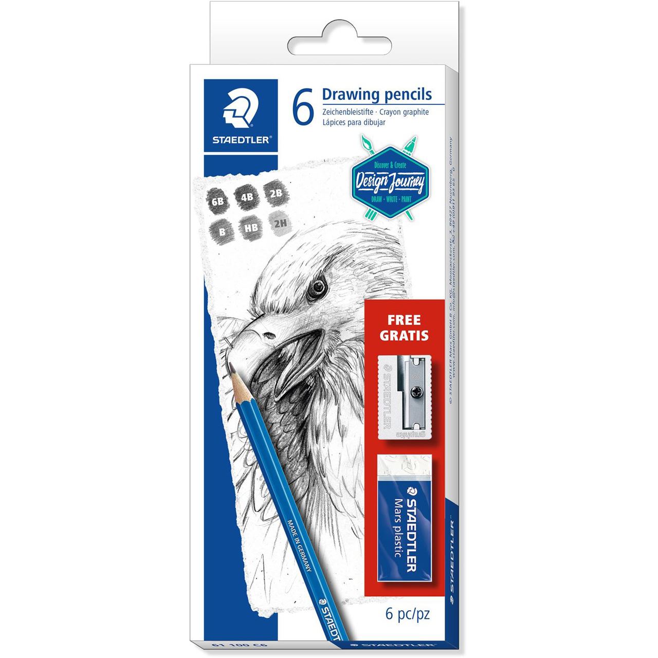 STAEDTLER Bleistift Mars Lumograph, 6er Kartonetui