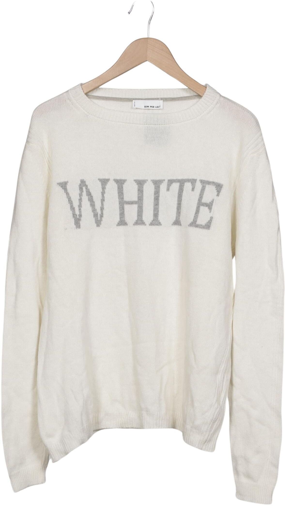 SEM PER LEI Herren Pullover, Cremeweiß, Gr. EU 44, Wolle / Viskose / Synthetik / Kaschmir - Second Hand