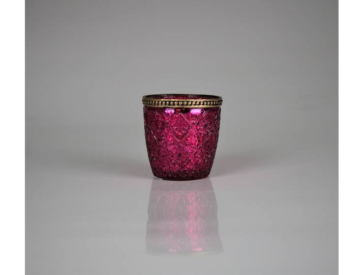 Windlicht AM DESIGN aus Glas , pink, B:9cm H:9cm, Glas, Kerzenhalter, Windlicht, 3er Set, BxH: 9x9 cm
