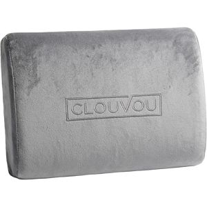 CLOUVOU Rückenstütze Lordosenkissen, aus Stoff, waschbar, Lendenkissen, für Stühle und Bürostühle, anthrazit