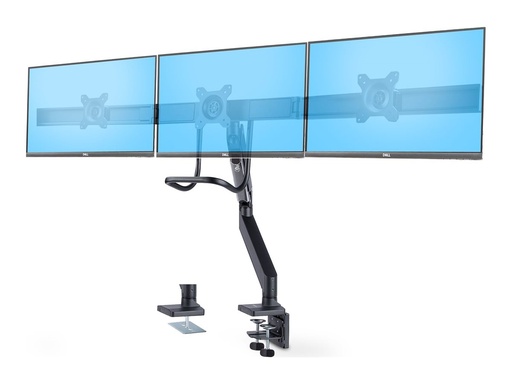 StarTech.com Monitortischhalterung für 3 Monitore 27", VESA 75x75/100x100 - Befestigungskit - einstellbarer Arm - für 3 LCD-Anzeigen - Dreifach-Monitorhalterung - Kunststoff, Aluminium, Stahl - Schwarz - Bildschirmgröße: 43.2-68.6 cm (17"-27") (3M1A3SG-MONITOR-ARM)