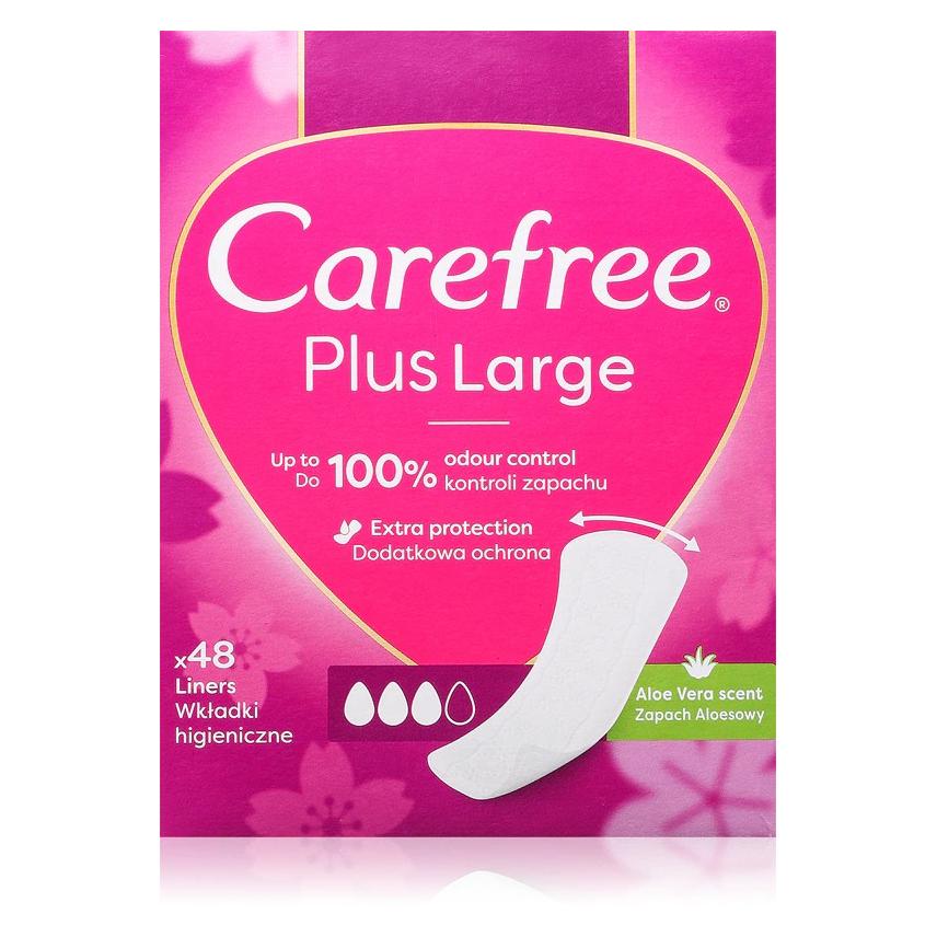 Carefree Plus Large Panty Liners Aloe 48Pcs. (48x) (40076475)