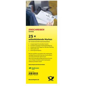 DeutschePost Einschreiben Unterschrift, national, selbstklebend, 25 Stück à 2,65