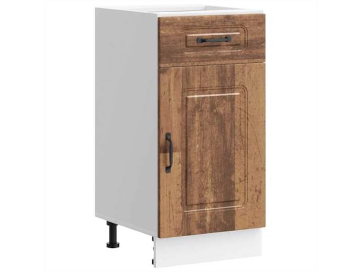 fsahslih Küchenunterschrank 40x46x81,5cm Altholz Holzwerkstoff Kompakter Anstellschrank für Küche und Vorratsraum mit höhenverstellbaren Füßen sowie robuster Pflegeoberfläche.
