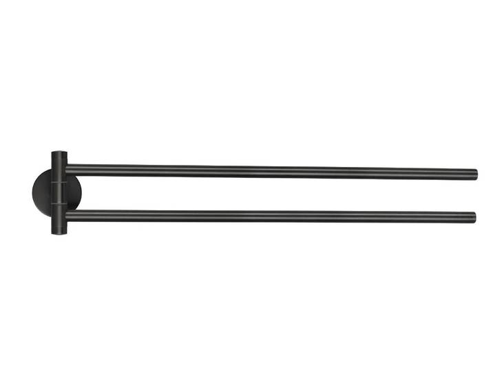 Handtuchhalter TESA MOON Graphite Zweiarmiger , schwarz (graphite), Metall, Handtuchhalter, Handtuchhalter, Ideal für Badezimmer im Antik-Style sowie im klassischen Bad