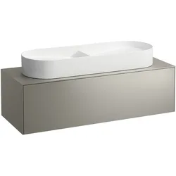 LAUFEN SONAR Schubladenelement, 1 Schublade, passend zu Waschtisch H812348, H812349, Ausschnitt mittig für den Waschtisch, H4054710340421, Farbe: Titan