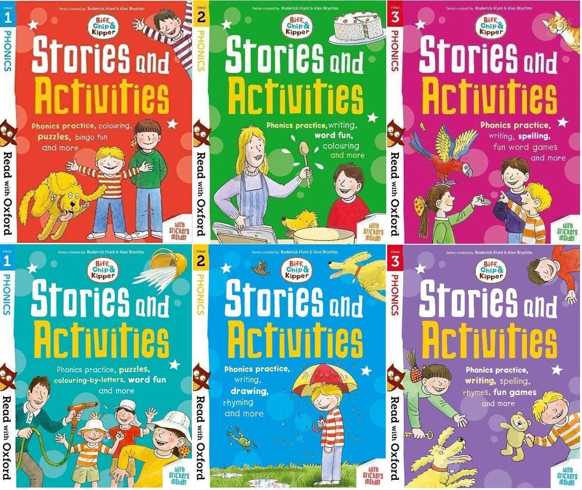 Oxford University Press Read with Oxford Phonics Practice Stage 1-3 Biff, Chip & Kipper by Roderick Hunt - 6 Books Collection Set - Paperback - Ages 3-6 - Early Reading