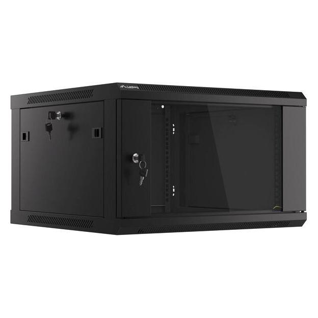 Lanberg WF01-6606-10B Rack 6U Wandmontiertes Regal Schwarz (6 HE, 19 Zoll Rack) (WF01-6606-10B)