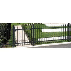 Alberts® Zaun-Anbauset Chaussee,Alu,matt schwarz,z.Aufschr.,Länge:2 m,Höhe:1200 mm 510398