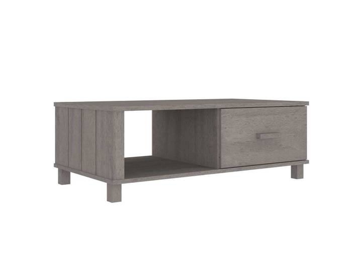 vidaXL Table basse HAMAR gris clair 100x55x35 cm pin massif
