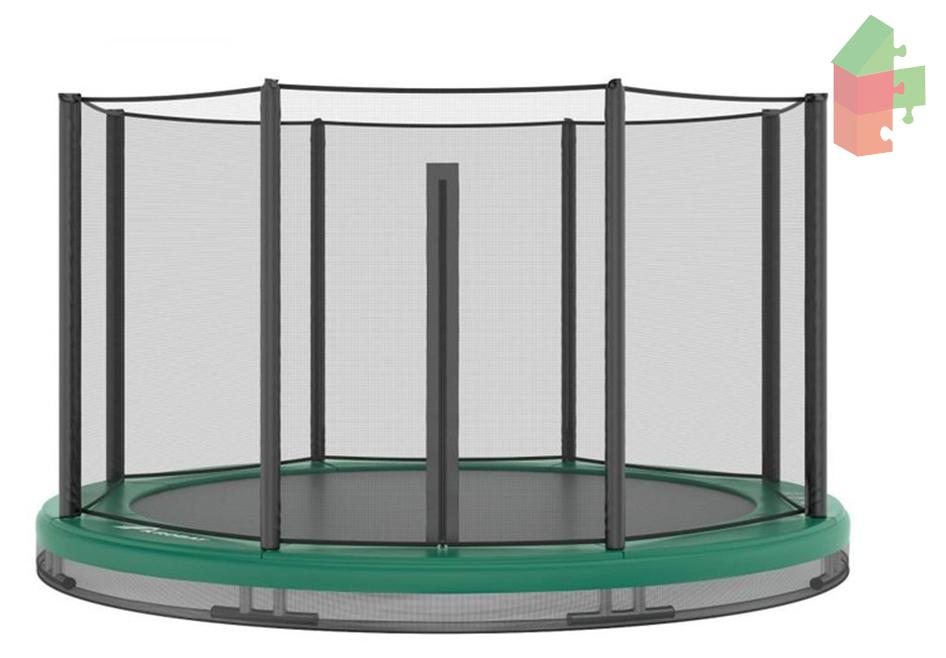 Trampolin AKROBAT ORBIT Einbaubeding, 244 (8 Fuß), Grün, inklusive Sicherheitsnetz