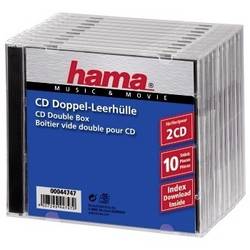 Hama CD Double Jewel Case Standard - Behälter CD-Aufbewahrung - Kapazität: 2 CD - durchsichtig (Packung mit 10) 00044747