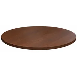 pemora Tischplatte Laminat (HPL) D80 cm - 26 mm stark, Dekor nussbaum dunkel