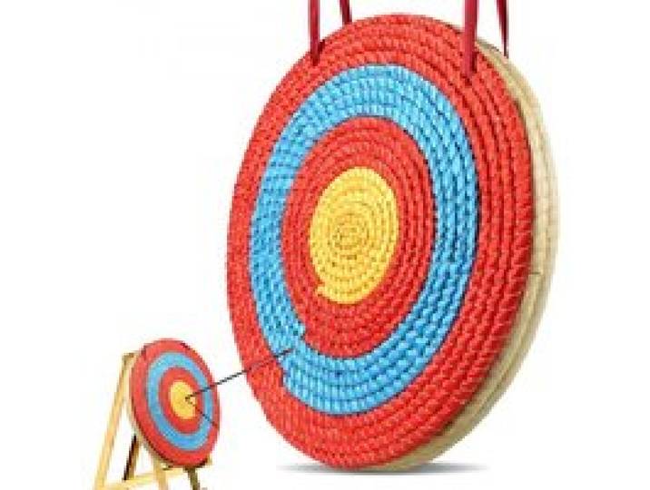 VEVOR Cible de Tir à l'Arc 50,8 cm Cible de Paille Traditionnelle Faite à la Main Portable 6,35 cm d’Épaisseur 3 Couches Accessoire pour Entraînement d’Archerie en Plein Air Arcs et Arbalètes Archer