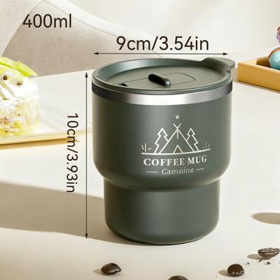 Multicon Wholesale Hub Double Layer Insulated Thermal Cup, Stainless Steel Office Milk Coffee Mug, Portable Sealed Tumbler For Studen green