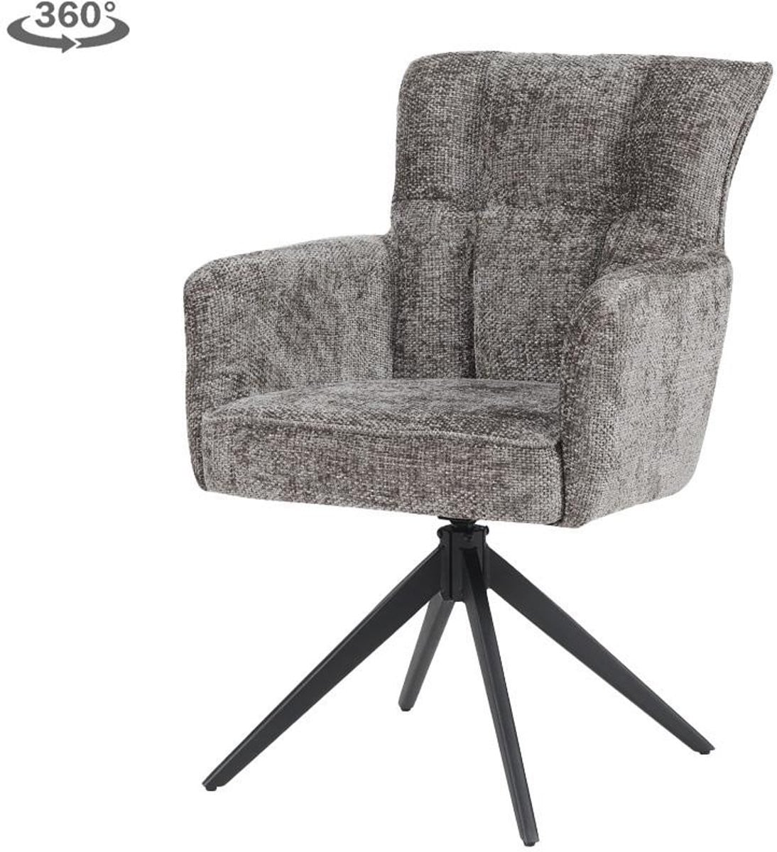 Tower Living Armstoel Bardi Haga Charcoal - Set van 2