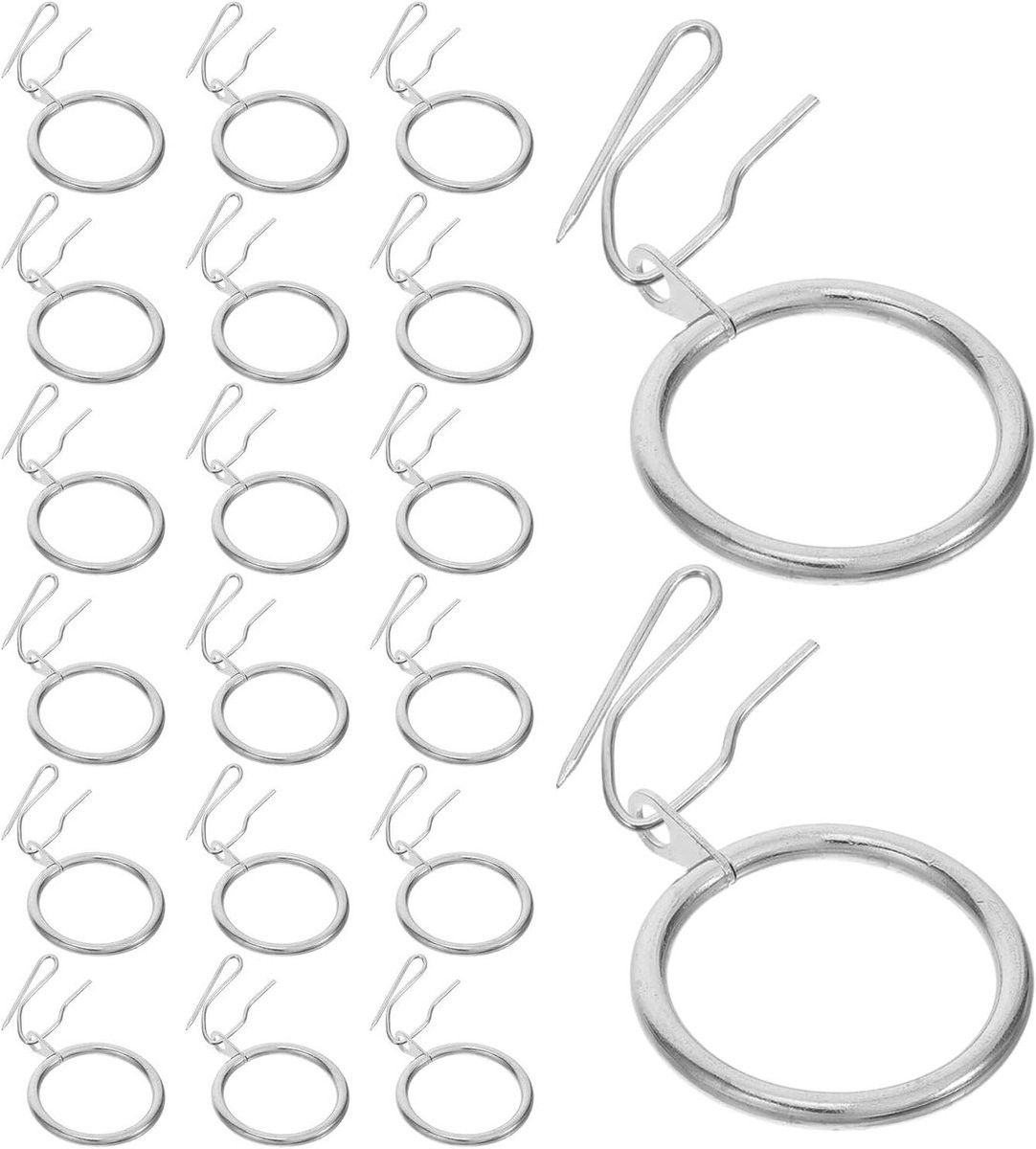 24 sets Metalen Gordijnringen in zilver voor het ophangen van gordijnen
