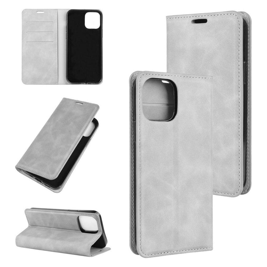 Cover-Discount iPhone 12 / 12 Pro - Seidige Stand Flip Case Hülle grau (Apple iPhone 12, Apple iPhone 12 Pro) (101121654B)