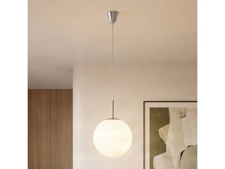 Glazen hanglamp Marike, dimbaar, wit / opaal, Woon-/ Eetkamer, Glas, Modern, hanglamp