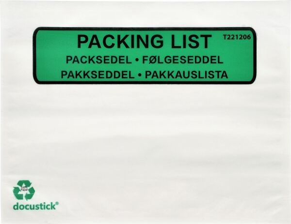 DocuStick Dokumentlomme, 4 Sprog, C6, Papir, 1000 Stk.