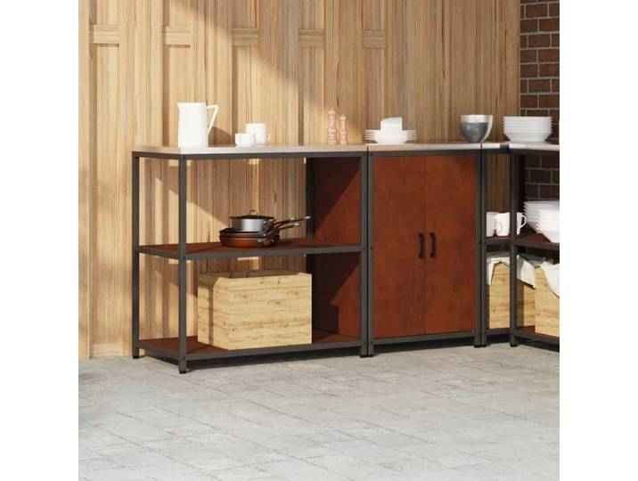 Meuble Rangement - HAOSHOP - Ensemble de rangement cuisine 2 pcs Rouillé Acier patiné&01_30219