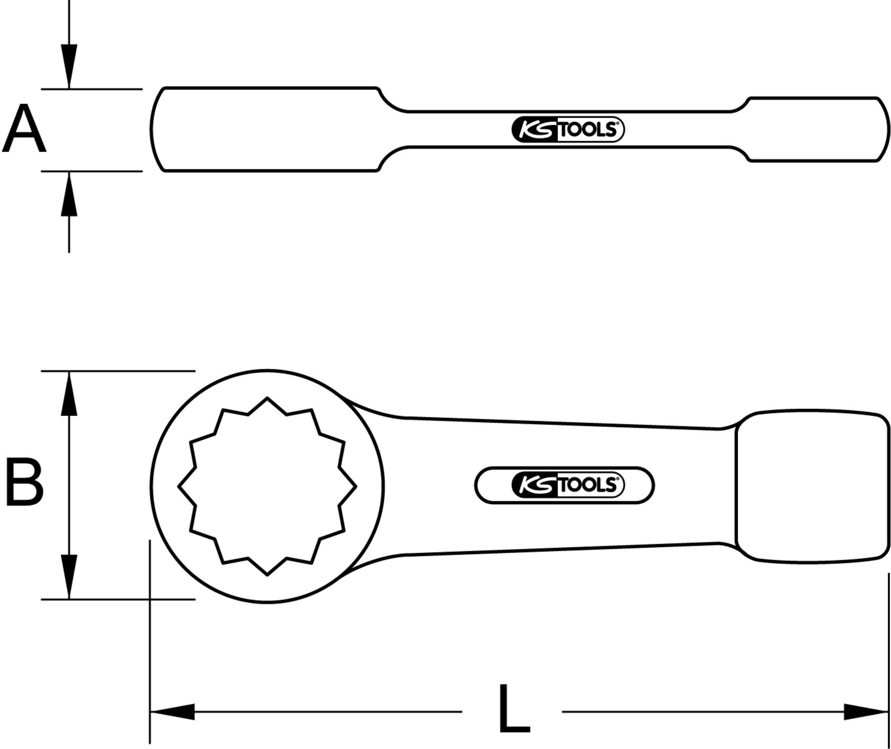 KS Tools BRONZEplus Schlag-Ringschlüssel 170 mm (963.7781)