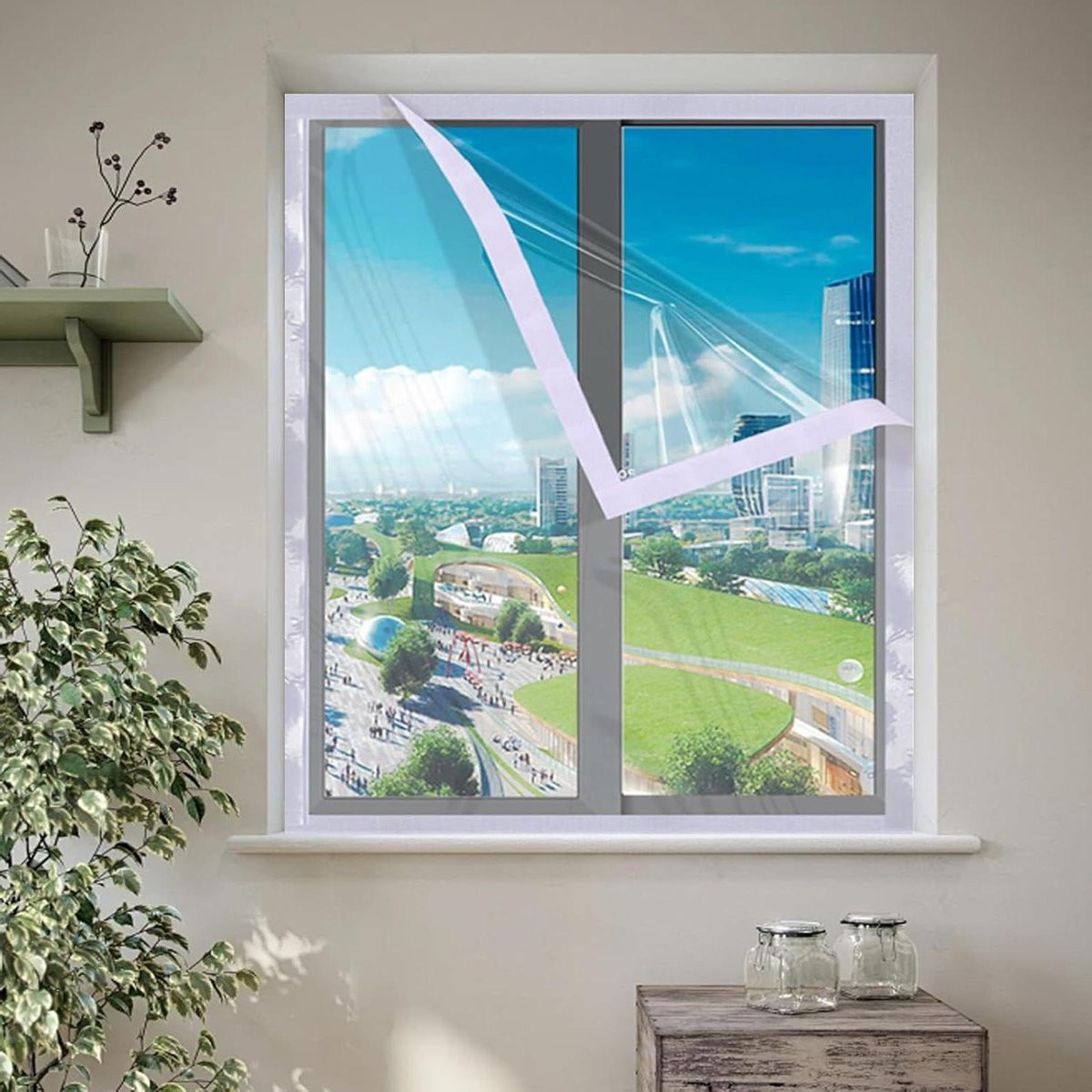 Wit Raamisolatie Folie Tochtwering Set - 132 x 96 cm