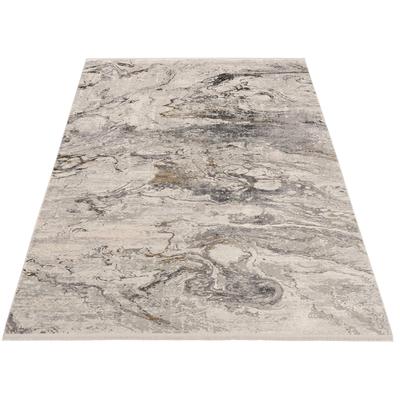 Teppich OCI DIE TEPPICHMARKE "BESTSELLER YOU", grau (goldfarben, grau), B:80cm H:8mm L:200cm, Viskose, Teppiche, Teppich, Glanz Viskose, mit Fransen, Hoch Tief Struktur, Vintage, Wohnzimmer
