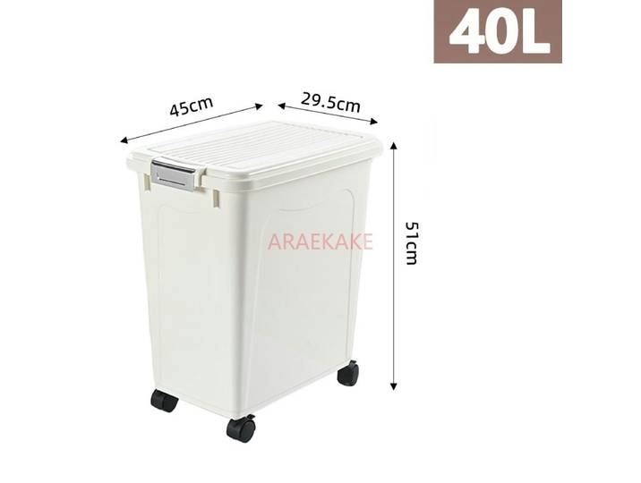 Seau de nourriture pour chien scellé et résistant à l'humidité, stockage des aliments pour chats, stockage des céréales, grande capacité, épais, 15kg